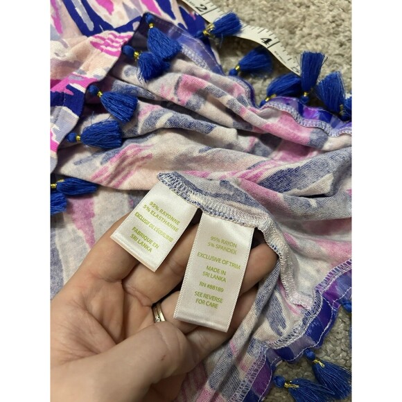 Lilly Pulitzer Palma Tube Top in Amethyst One Too Many Tassel Trim Sz Small - Picture 9 of 9